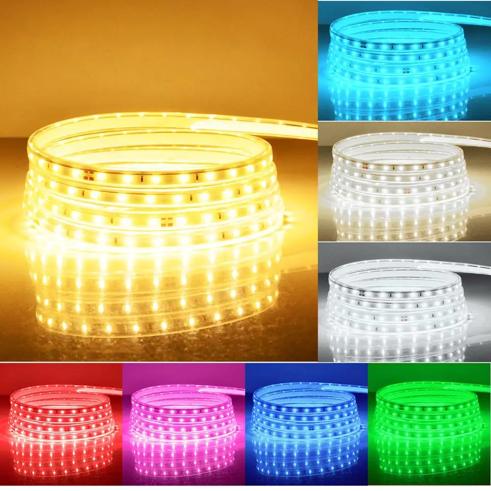 Уличная водонепроницаемая светодиодная лента 220 В высокая яркость безопасность