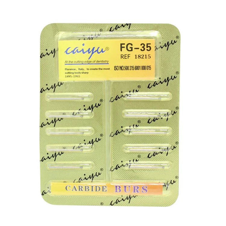 FG35 10 шт./упак. Стоматологическая Вольфрамовая сталь Карбид Боры для наконечник для высокоскоростной бормашины бит стоматологическое лабораторное оборудование материал стоматологические инструменты - Цвет: FG35