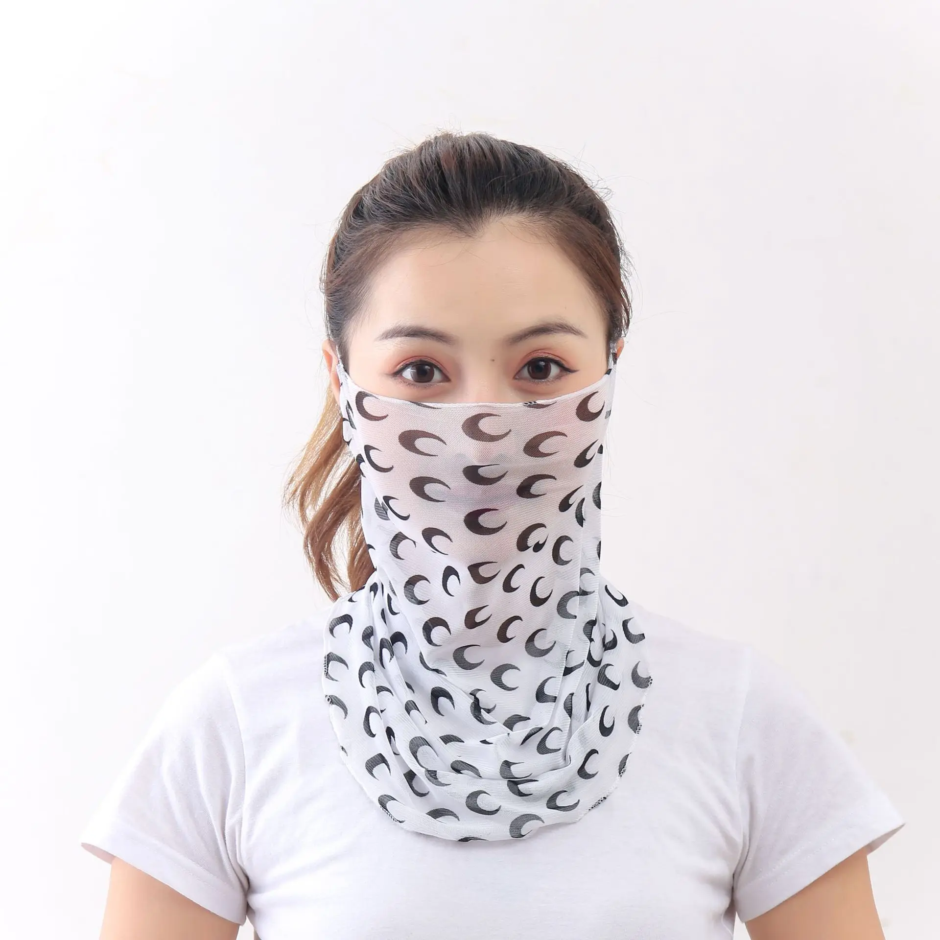 

Face mask sunscreen neck protection thin veil in summer spring cycling sunscreen mesh mask neck protection breathable women