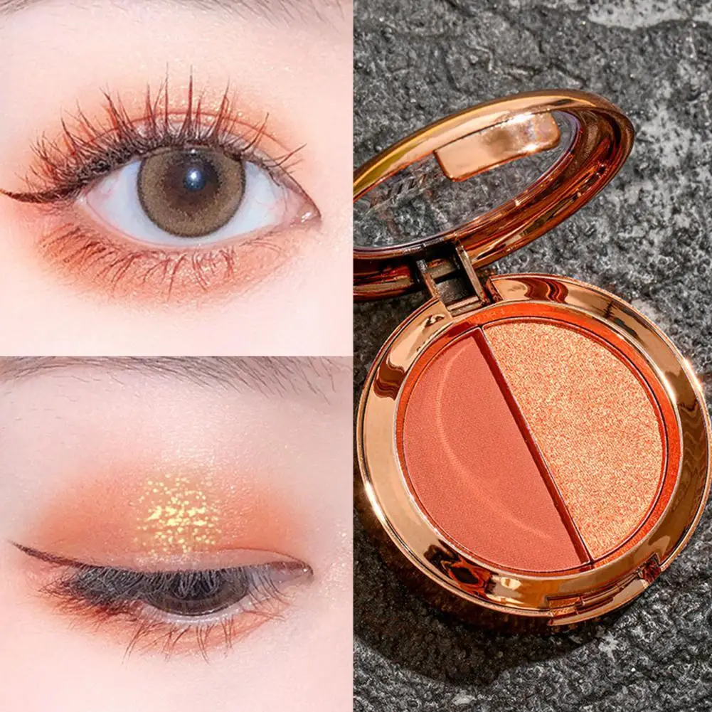 

Beautiful Matte Orange Golden Glitter Makeup Eyeshadow Nice-looking Eyeshadow Palette Easy to Apply for Girl