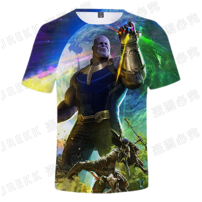 Футболка Thanos для мужчин и женщин Новинка лета 2021 забавная футболка с 3D принтом