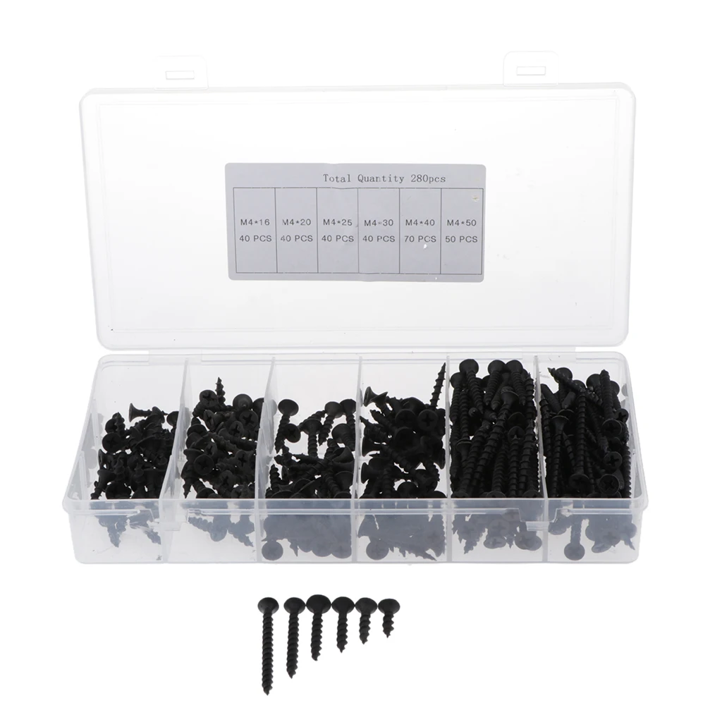 

280 Carbon Steel Screw Set Electronic Products Woodwork Cross Stitch Screws