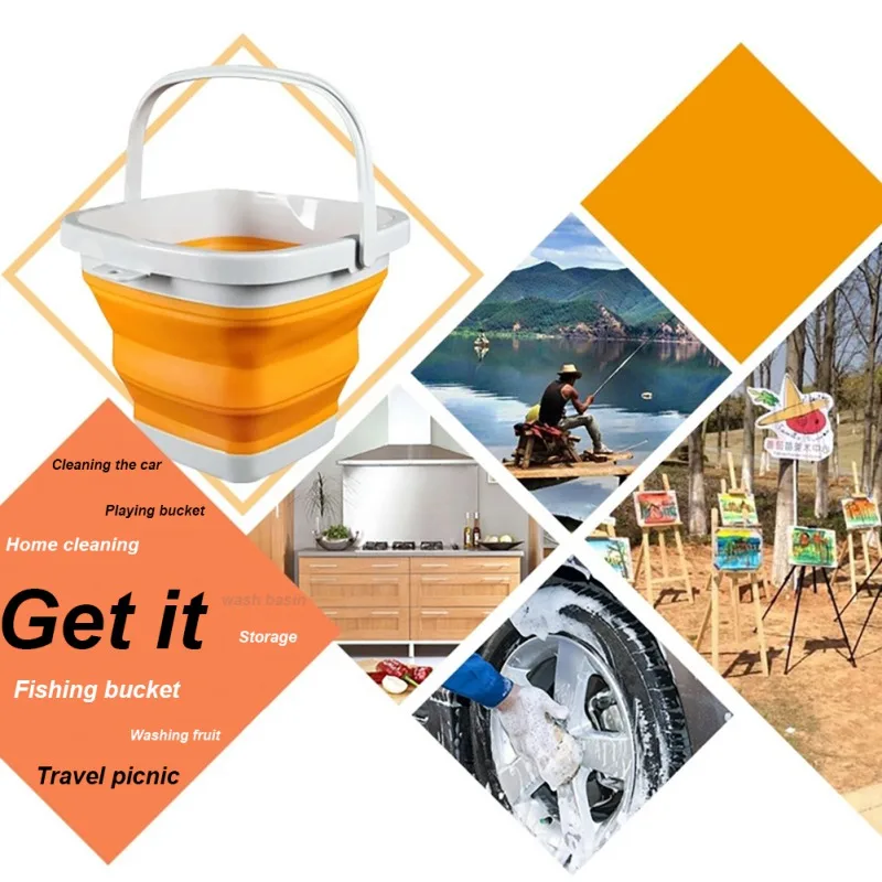 

3L/5L Fishing Portable Collapsible Bucket Plastic Bucket With Handle Bucket For Camping Fishing 4-15cm 5-20cm