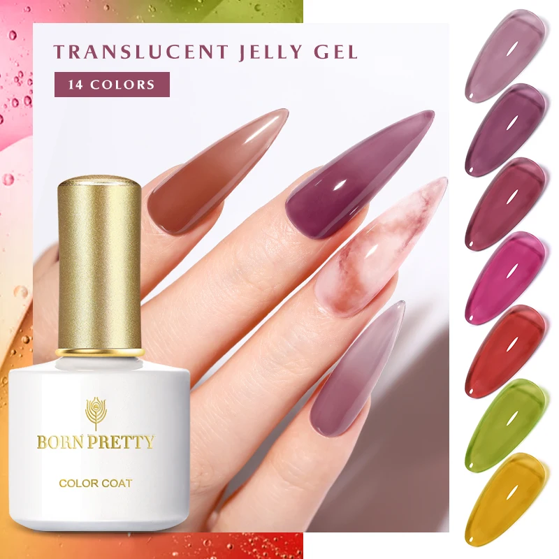 

BORN PRETTY 10ml Translucent Gel Polish for Manicuring Semi Permanent UV LED Crystal Gel Soak Off Jelly UV Gel Nail Polish