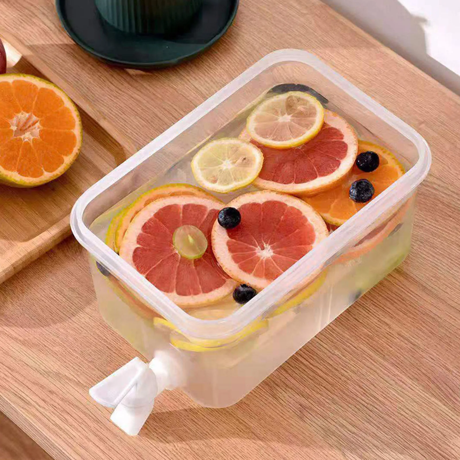 

Drink Dispenser With Spigot Leakproof Water Container Portable Ice Bucket Home Dispenser Bottle Drinking Home Fridge unusual