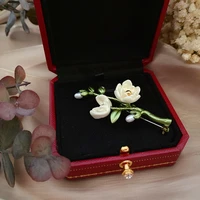 forest plant white magnolia brooch temperament wild brooch ladies birthday gift jewelry accessories
