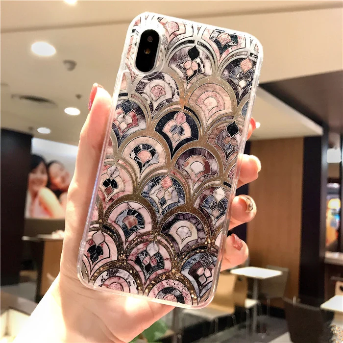 Блестящий чехол с мраморным рисунком и зыбучим песком для iPhone 11 pro max блестящий