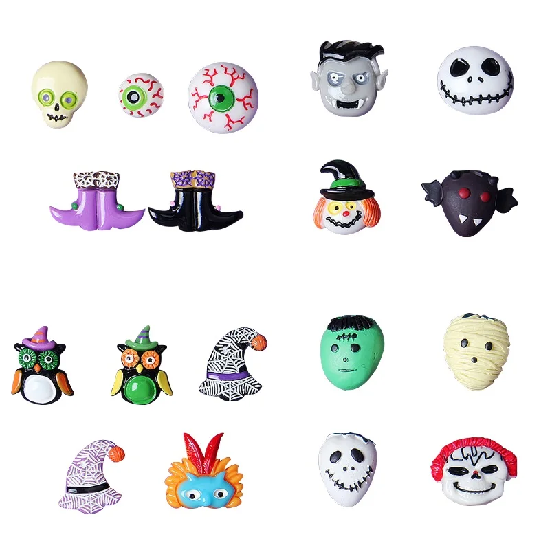 

1Set Halloween Resin Charms Kid Men's Women's Croc Charms Computer Laptop Table Multifunction Decorations Applique For Gifts