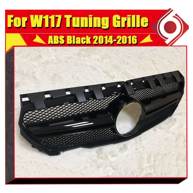 Гриля гриль W117 CLA45 Look из АБС пластика глянцевый черный без знака для Mercedes Benz CLA class