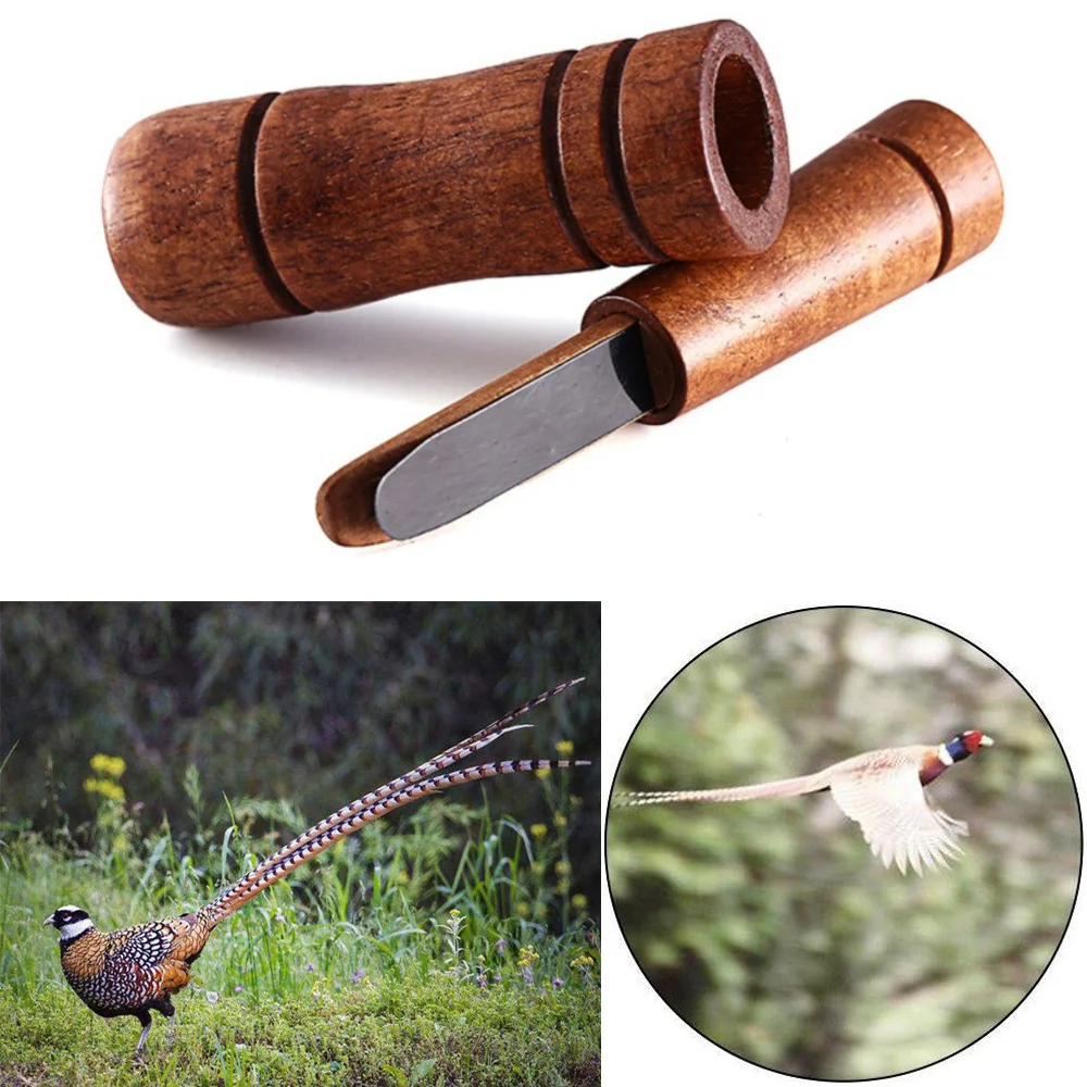 

Whistle Wooden Decoy Imitate Pheasant Duck Call Voice Bird Goose Trap Brown Oak