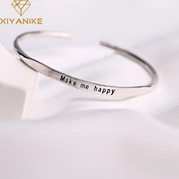 xiyanike silver color creative simple smooth opening bangles bracelet for wedding couple charming jewelry accessories