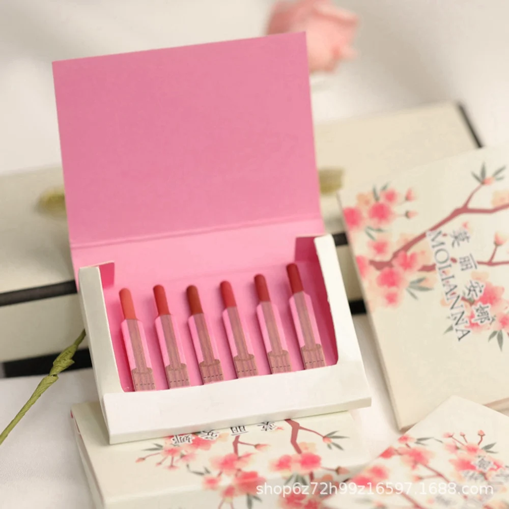 Матовая губная помада 6 шт./компл. профессиональный набор водостойкая красная