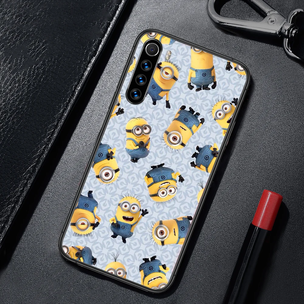 

Cartoon Movie Minione Phone Case Cover For XIAOMI Redmi Note 3 4 4X 5 6 7 8 9 Pro T S Max black Bumper Silicone Hoesjes 3D Cell