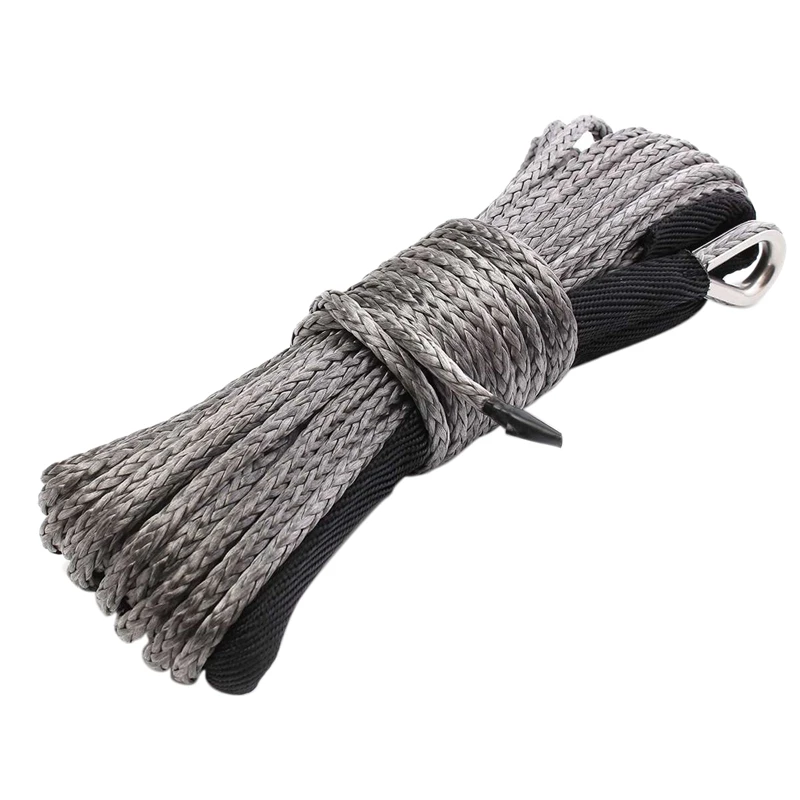

Synthetic Winch Rope, 15M 7700 Lbs Winch Line Cable Rope with Protective Sleeve Maintenance String for ATV UTV Off-Road