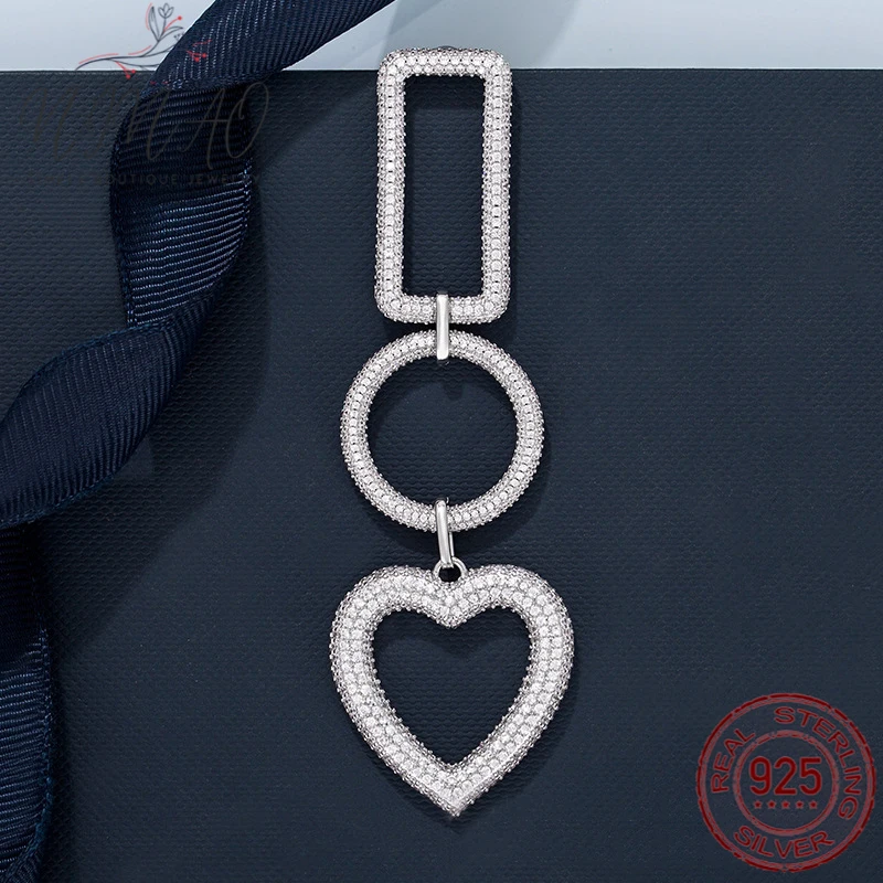 

luxury women big and elegant long earring 925 sterling silver jewelry high quality original 1:1 gift