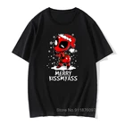 Топы с надписью Kiss Love Me Christmas Deadpool, футболки, Осенние Топы с супер 3D героями марваля мертвого бассейна, футболки, 100% хлопковые топы, рубашка