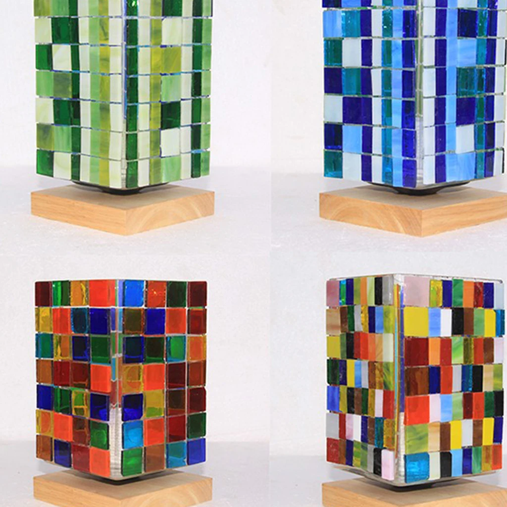 390 Pieces Assorted Color Square Glass Mosaic Tiles for DIY Making Crafts 10x10mm | Дом и сад