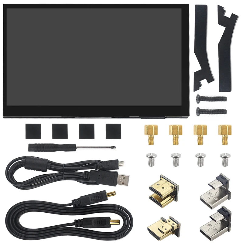 Емкостный ЖК-дисплей 7 дюймов IPS 1024x600 HD с держателем для Raspberry Pi 4 Модель B/3B +/3B Jetson