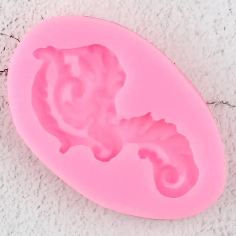 Рельефные листья прокрутки силиконовые формы мужской циферблат Топпер помадка