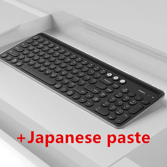 Black-Japanese paste Оригинальная Двухрежимная клавиатура Xiaomi Miiiw с Bluetooth MWBK01, 104 клавиш, 2,4 ГГц, многофункциональная беспроводная клавиатура+ паста - Цвет: Black-Japanese paste