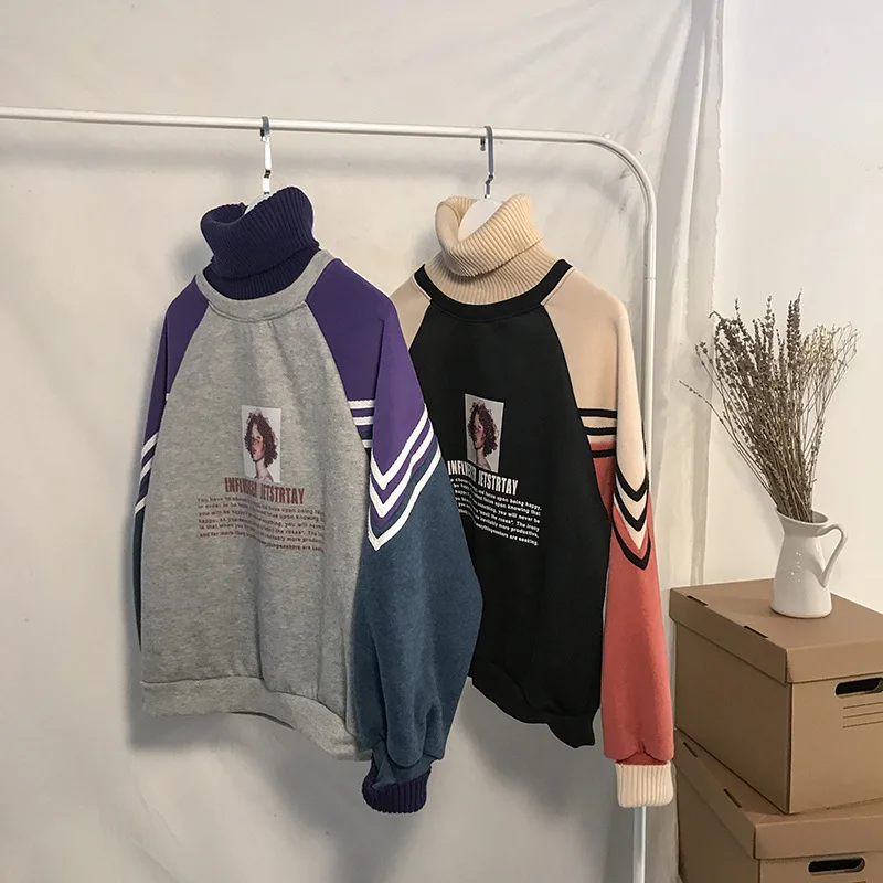 Fashion Mens Clothes 2020 Wind Leisure Hoodies Loose Turtleneck Cousin Himself Sudadera Hombre Hoody | Мужская одежда