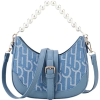 portable bag womens bag new simple and fashionable dumpling bag pearl chain one shoulder messenger bag