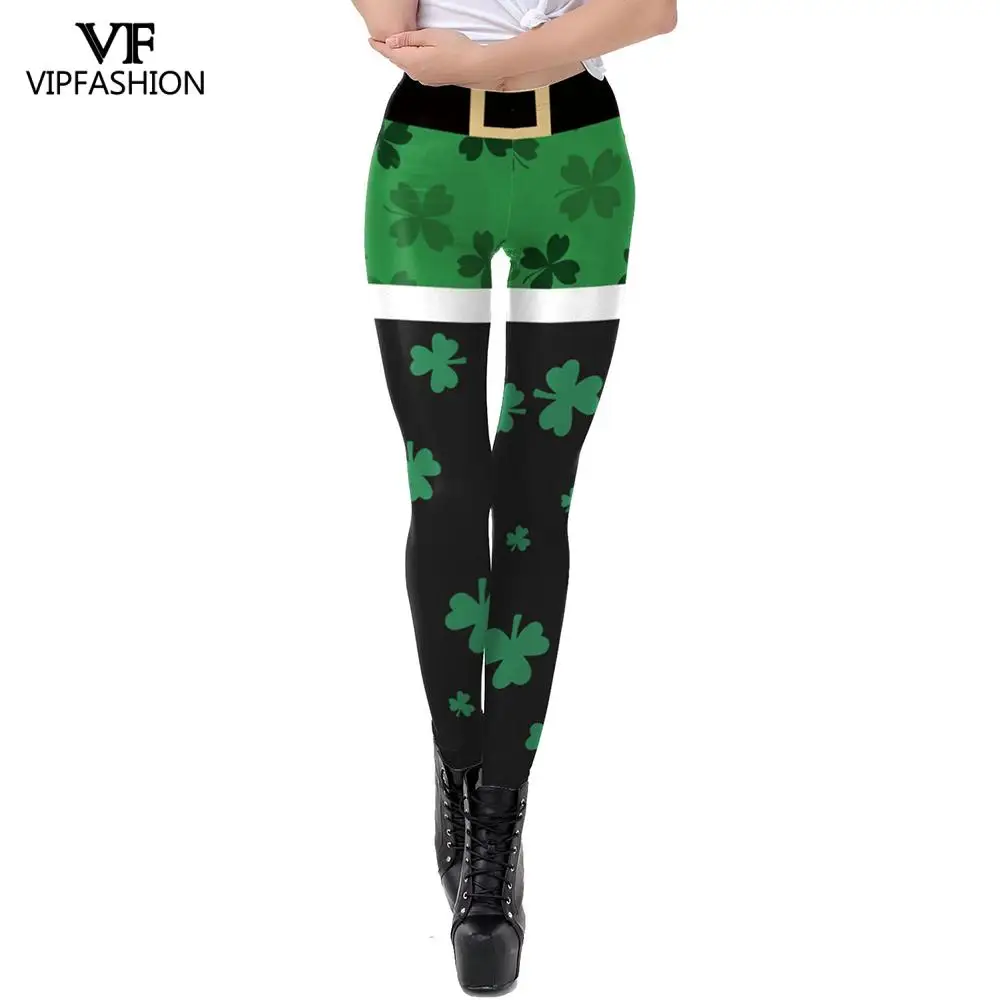 Леггинсы женские с эффектом пуш-ап и 3D-принтом клевера | Женская одежда