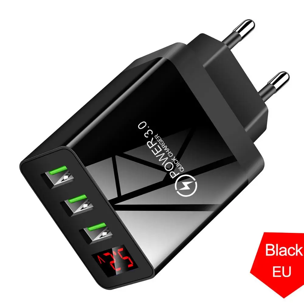 Зарядное устройство USB быстрая зарядка 3 0 4 QC3.0 для iPhone 8 Samsung Xiaomi Huawei настенный