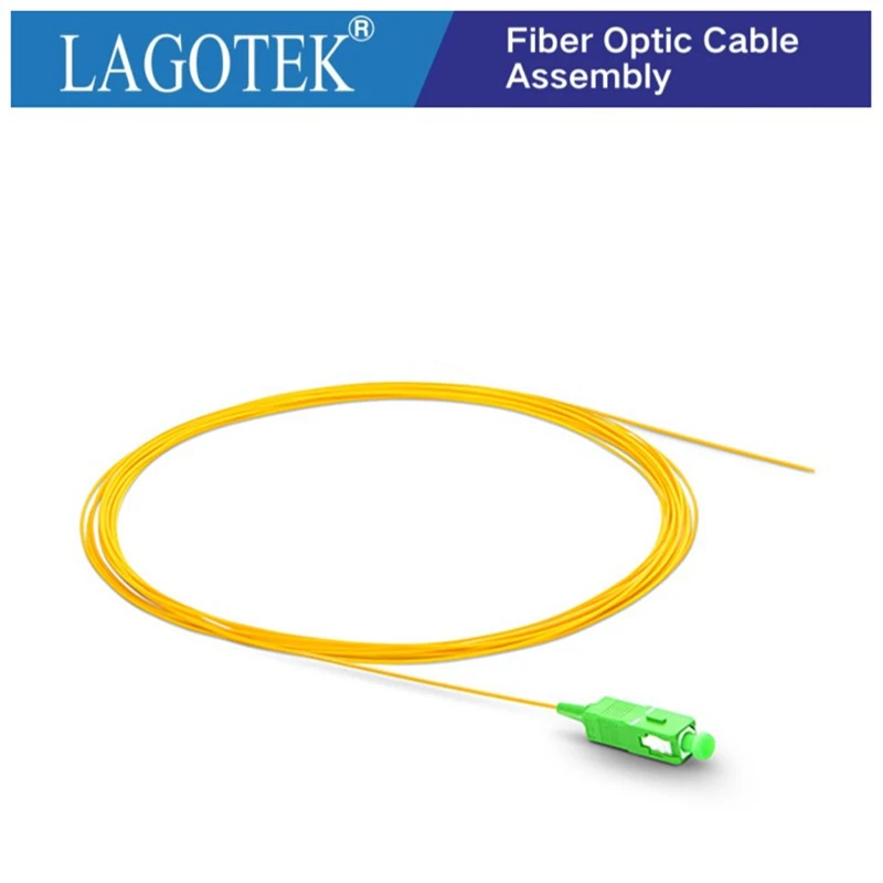 24/50/100/200/PCS SC/APC fiber Pigtail Simplex 9/125  Single Mode Fiber Optic Pigtail 0.9mm LSZH Yellow