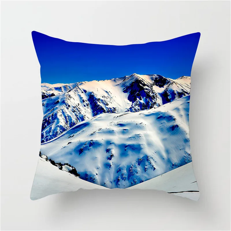 

Fuwatacchi Snow Mountain Scenic Cushion Cover Lake Forest Throw Pillow Cover Decorative Pillow Cover Sofa Pillowcase For Car