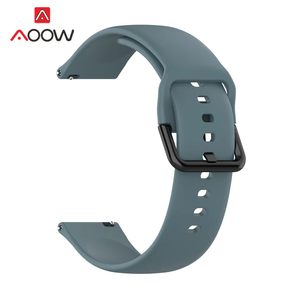 Rock blue AOOW 20 мм ремни для samsung Galaxy Active 2 R830 R820 R500 Spor черный браслет с пряжкой ремешок для Galaxy Watch 42 мм gear S2 - Цвет ремешка: Rock blue