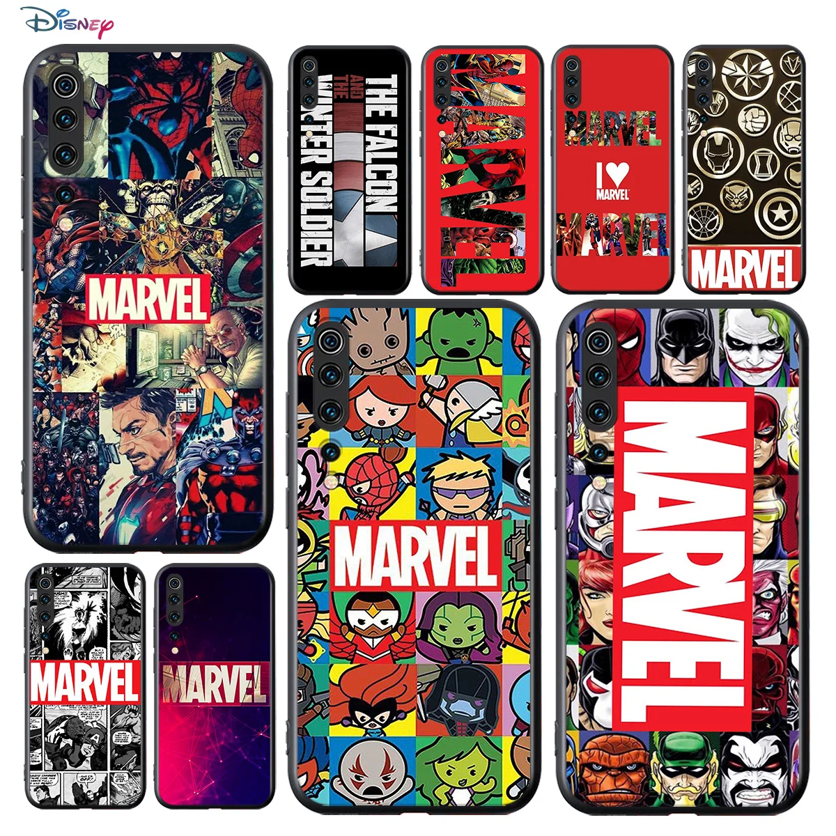 

Marvel Avengers Logo For Xiaomi Mi Note 11i 11 10T 10 Ultra 9T 9 SE 8 Lite Pro 5G Soft Shell TPU Silicone Black Cover Phone Case