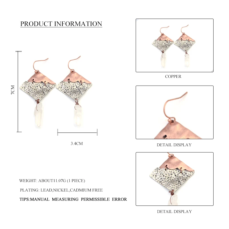 Женские Винтажные висячие серьги Fever & Free квадратные из сплава с кристаллами