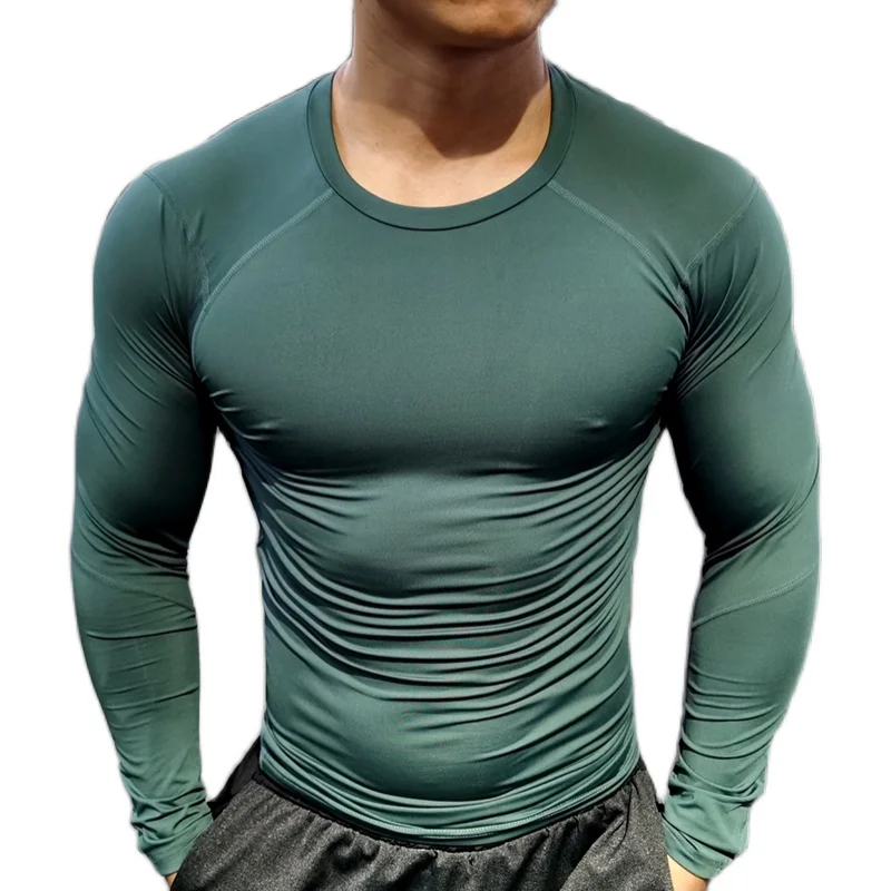 

2021 Long sleeve t shirt Compression Tights Men Fitness Running Shirt Breathable Quick dry Long Sleeve Sport Gym sweat Clothing