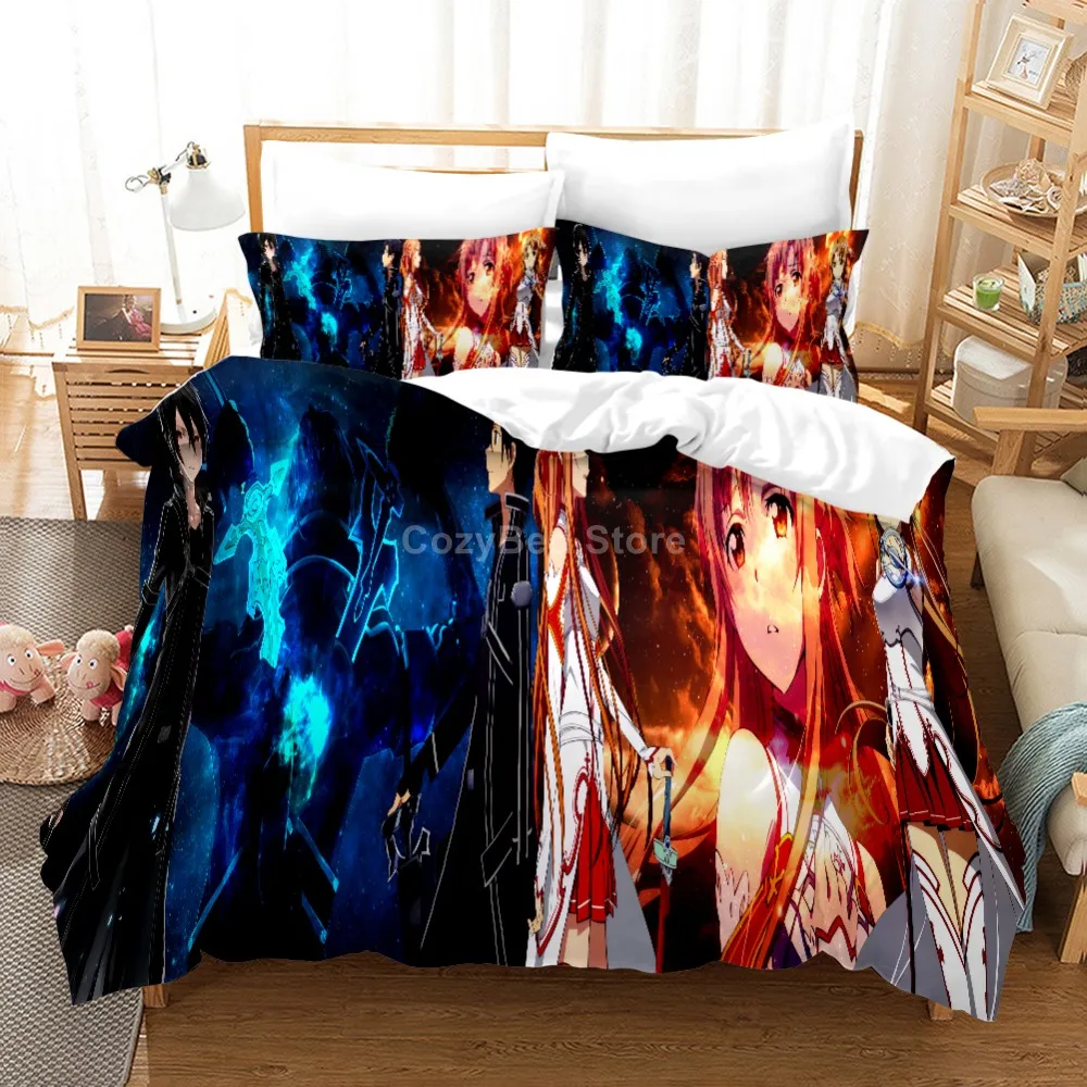 Постельное белье с аниме набор меч арт онлайн мультфильм дети 3d пододеяльник