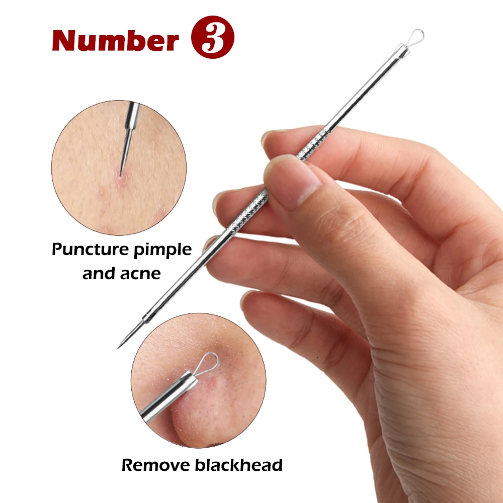 4 шт. игла для удаления акне порошок комедийный принтер лечение черная маска