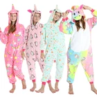 Пижама детская с единорогом, кигуруми, мультяшный костюм животного, зимняя комбинезон для мальчиков и девочек, пижама-кигуруми