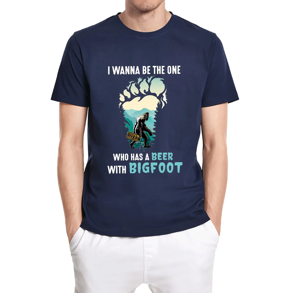 Мужская футболка Bigfoot I Want Be The тех у кого есть пиво с даррилом забавная унисекс