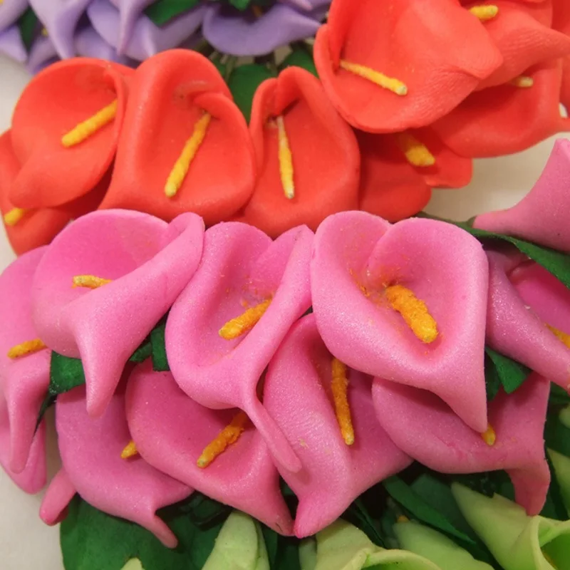 12 pcs Мини пена Калла Павлиньего хвоста ручная работа искусственные цветы