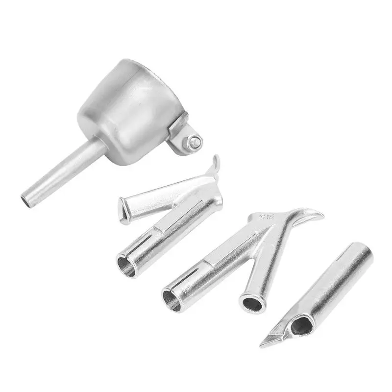

4pcs Silver Standard Welding Nozzle Round Triangular Part For PVC Plastic Sheet