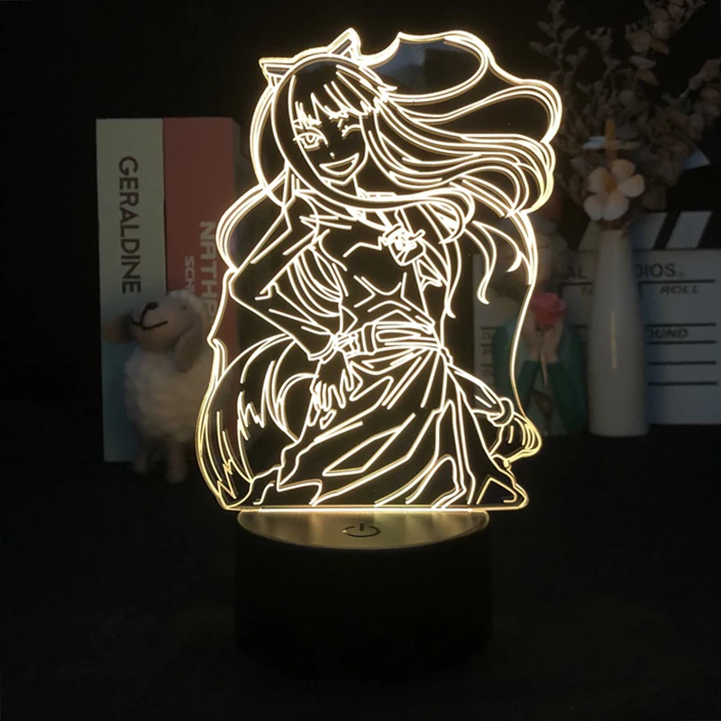 

Japanese Anime The Helpful Fox Senko San Manga 3D Night Light Alarm Clock Base Lamp 7 Color with Remote Directly Supply Desk