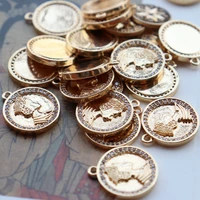 palace style gold coin portrait round brand pendant accessories trendy retro coins are used for diy necklaces earrings access