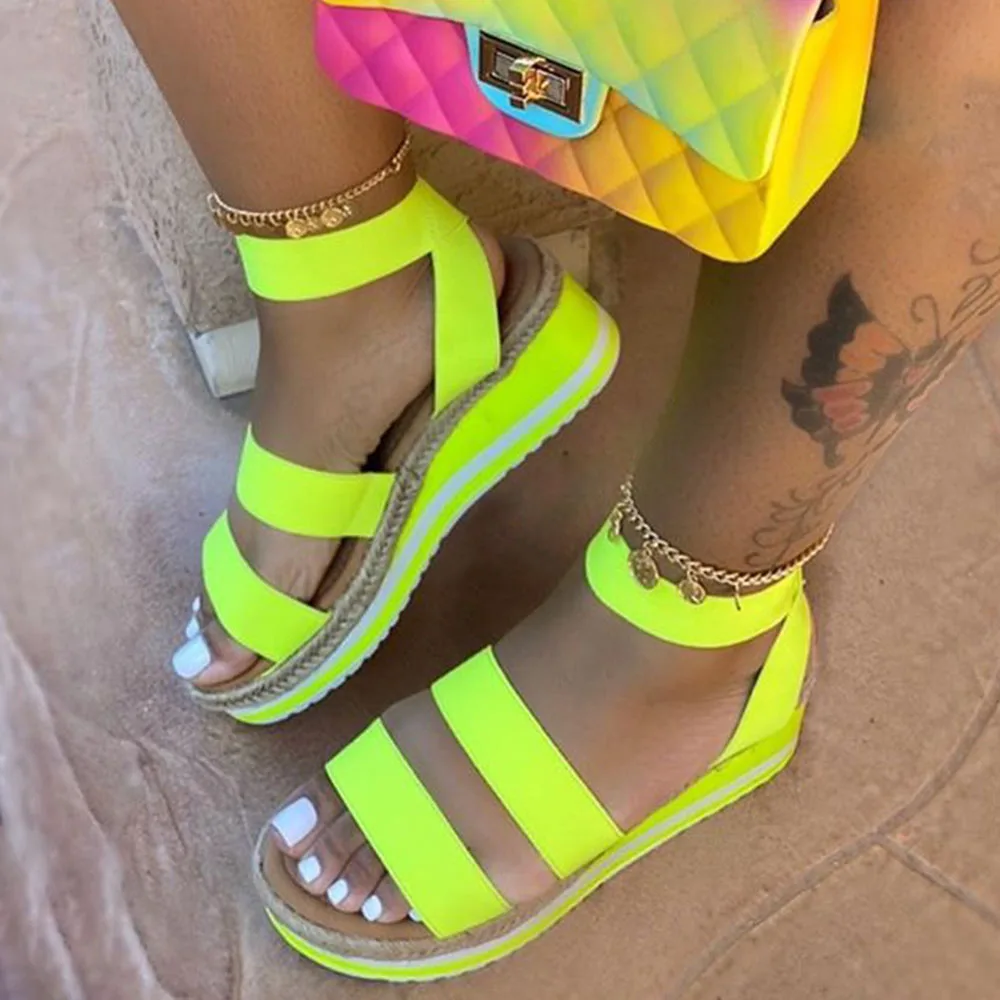 

Summer Women Sandals Wedges Ethnic Print Fashion Snake Casual Shoes woman Lace Up women Shoes Beach Plus Size Female Sandals
