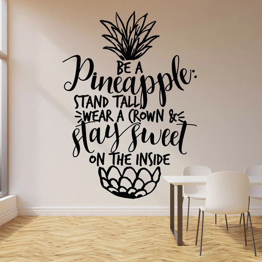 

Fruit Wall Decal Pineapple Funny Quote Wall Sticker Inspiring Home Bedroom Decor Stickers Removable Art Mural For Nursery C235