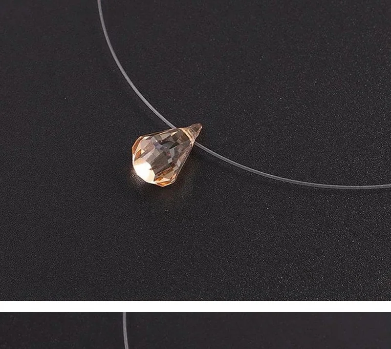Трендовое ожерелье-чокер с кристаллами Swarovski, прозрачная леска, модные ювелирные изделия для женщин, подарки на день Святого Валентина