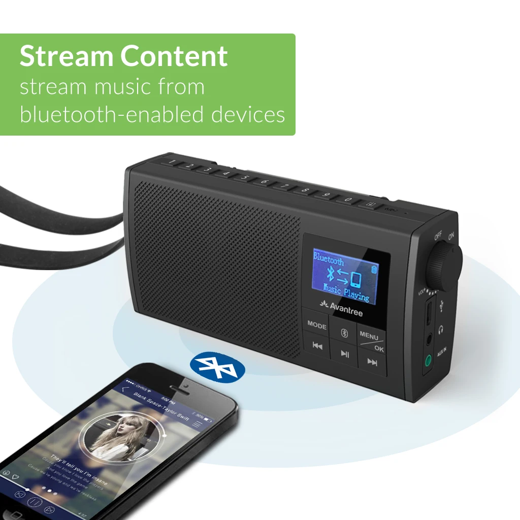 Портативное FM-радио с Bluetooth 5.0 и SD-картой 3 в 1 6 Вт | Электроника