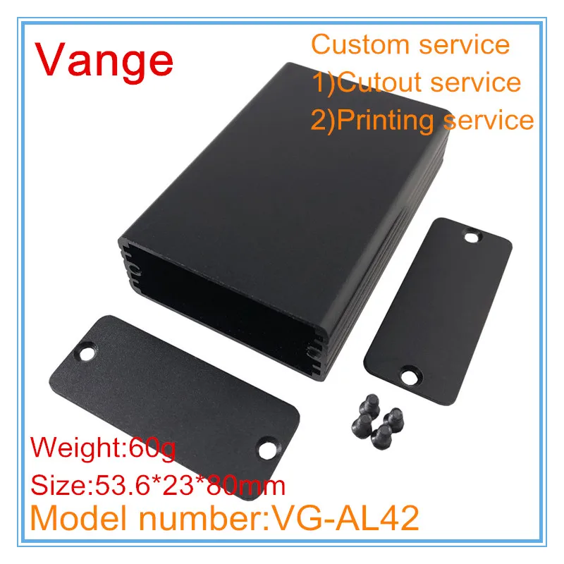 4 шт./лот интегрированный экструзионный алюминиевый профиль 6063-T5 корпус project box 53