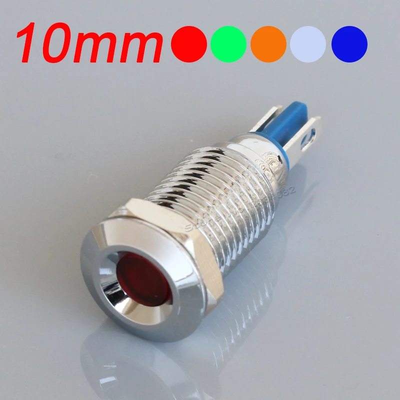 Светодиодный металлический индикатор 10 мм 12 В 24 220 В|indicator light|signal lamp220v led indicator |