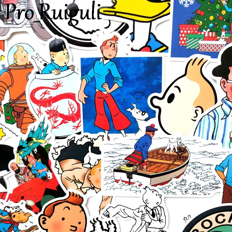 25 шт. в Приключения Тинтина мультфильм наклейки для скрапбукинга пакеты