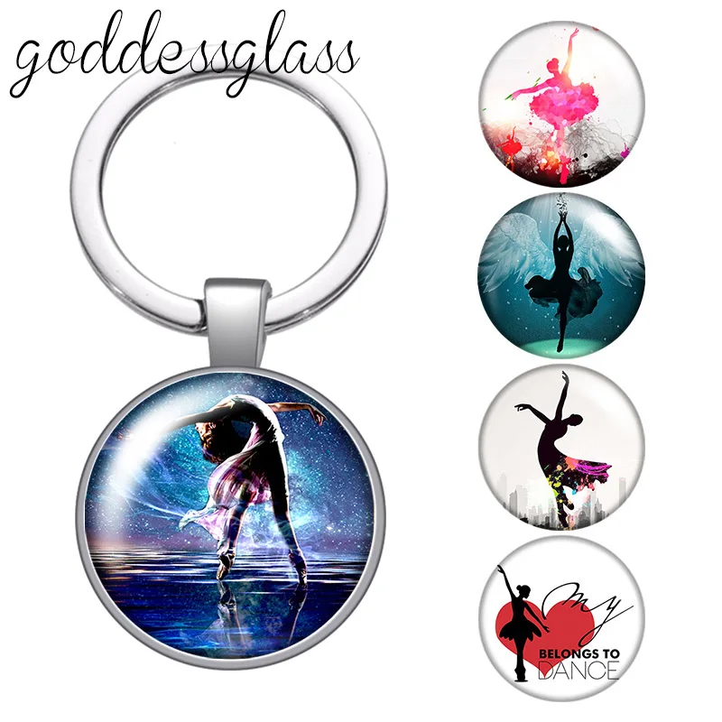 Танцы для балета занятий гимнастикой действий круглый стеклянный брелок с